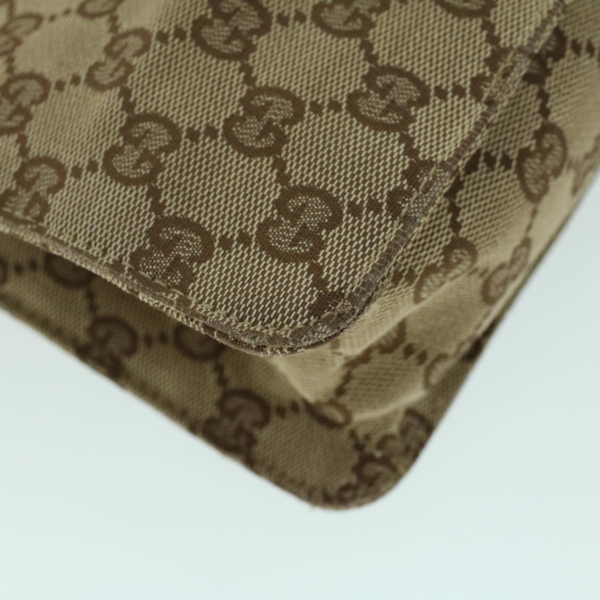 GUCCI GG Canvas Shoulder Bag Canvas Patent Beige Red 54009