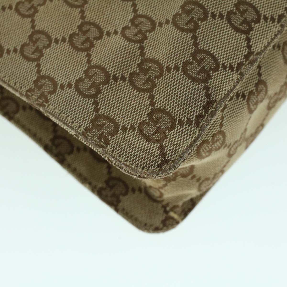 GUCCI GG Canvas Shoulder Bag Canvas Patent Beige Red 54009