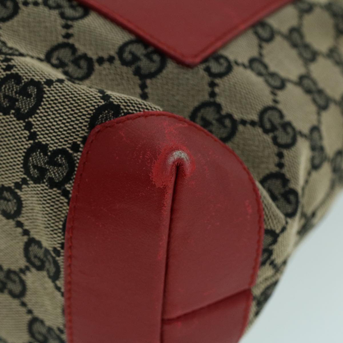 GUCCI GG Canvas Tote Bag Canvas Leather Navy Red 019 0402 1705 54010