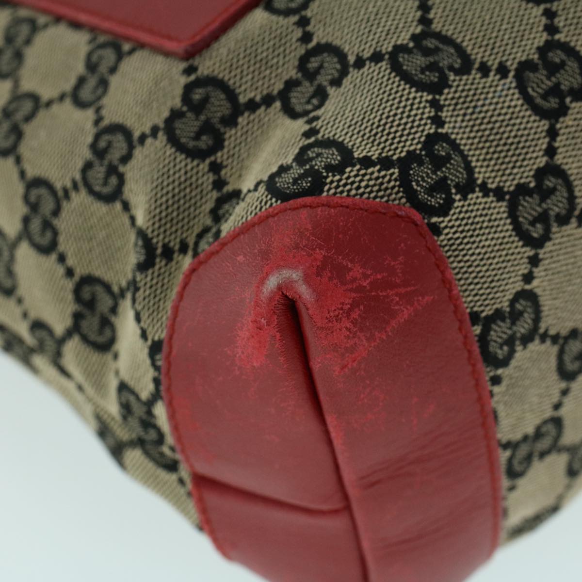 GUCCI GG Canvas Tote Bag Canvas Leather Navy Red 019 0402 1705 54010