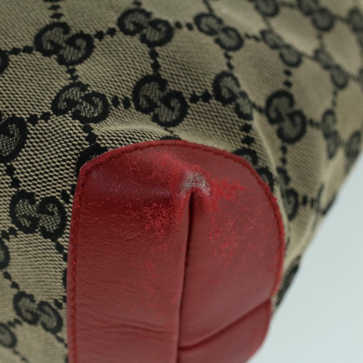 GUCCI GG Canvas Tote Bag Canvas Leather Navy Red 019 0402 1705 54010