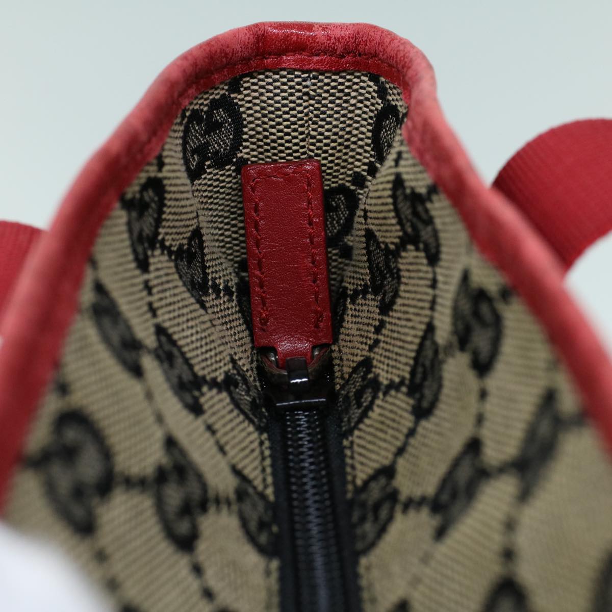 GUCCI GG Canvas Tote Bag Canvas Leather Navy Red 019 0402 1705 54010