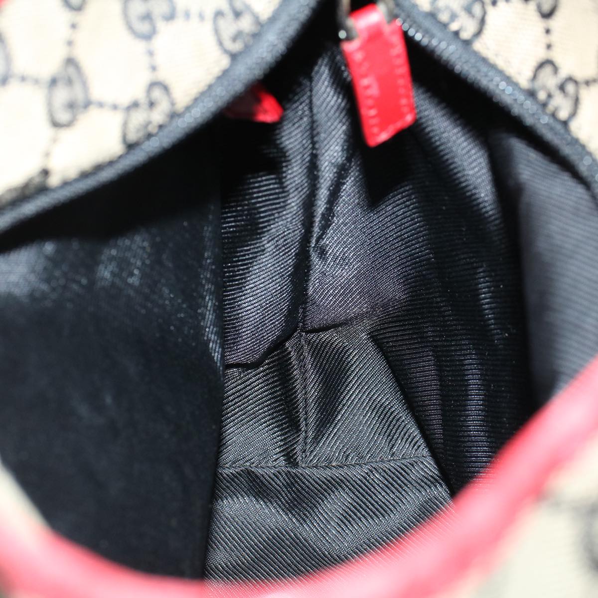 GUCCI GG Canvas Tote Bag Canvas Leather Navy Red 019 0402 1705 54010