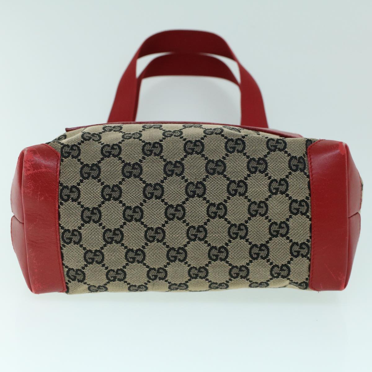 GUCCI GG Canvas Tote Bag Canvas Leather Navy Red 019 0402 1705 54010