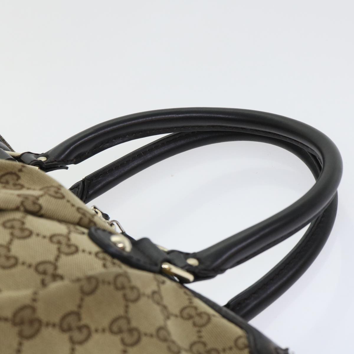 GUCCI GG Canvas Hand Bag Leather 2way Beige 247902 54014