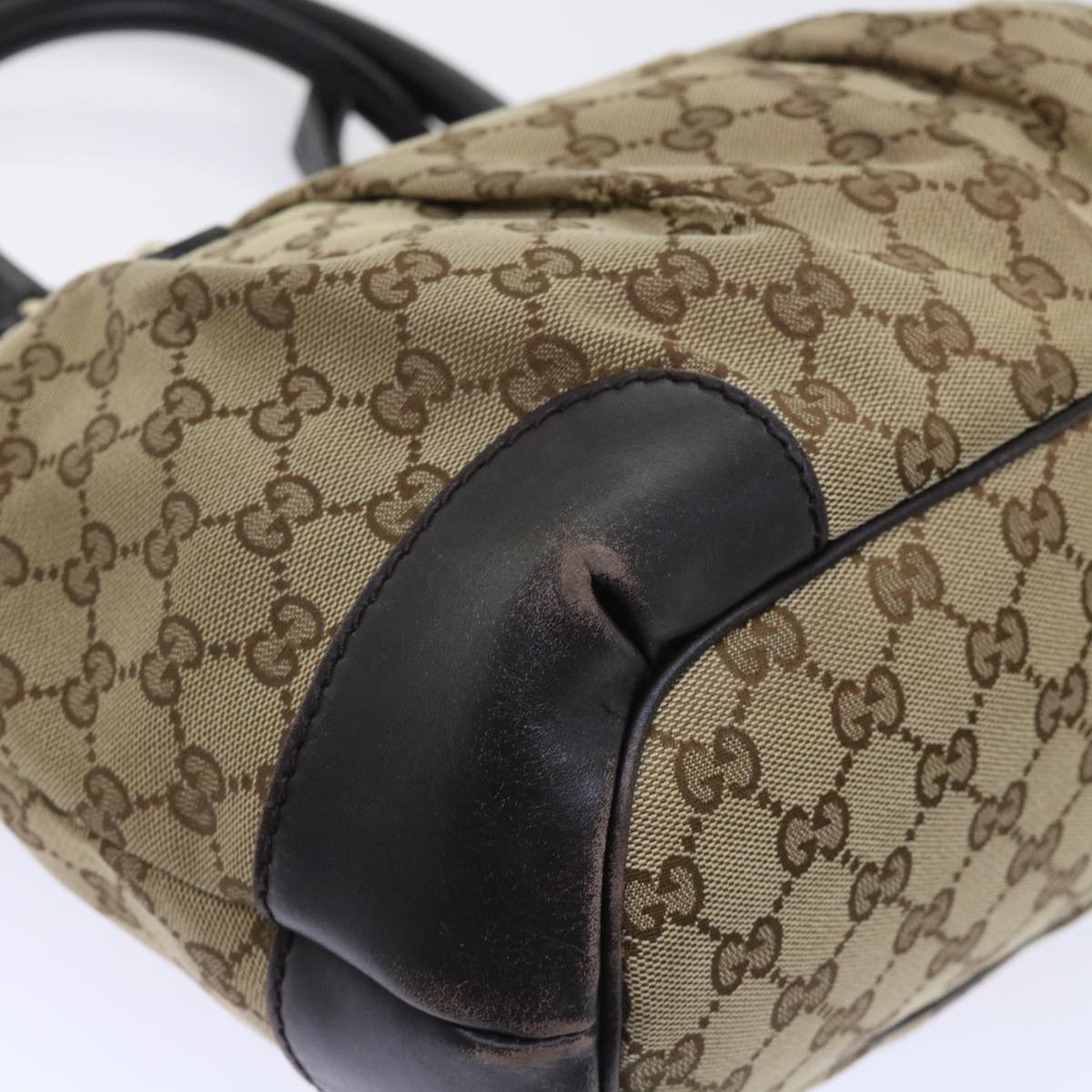 GUCCI GG Canvas Hand Bag Leather 2way Beige 247902 54014