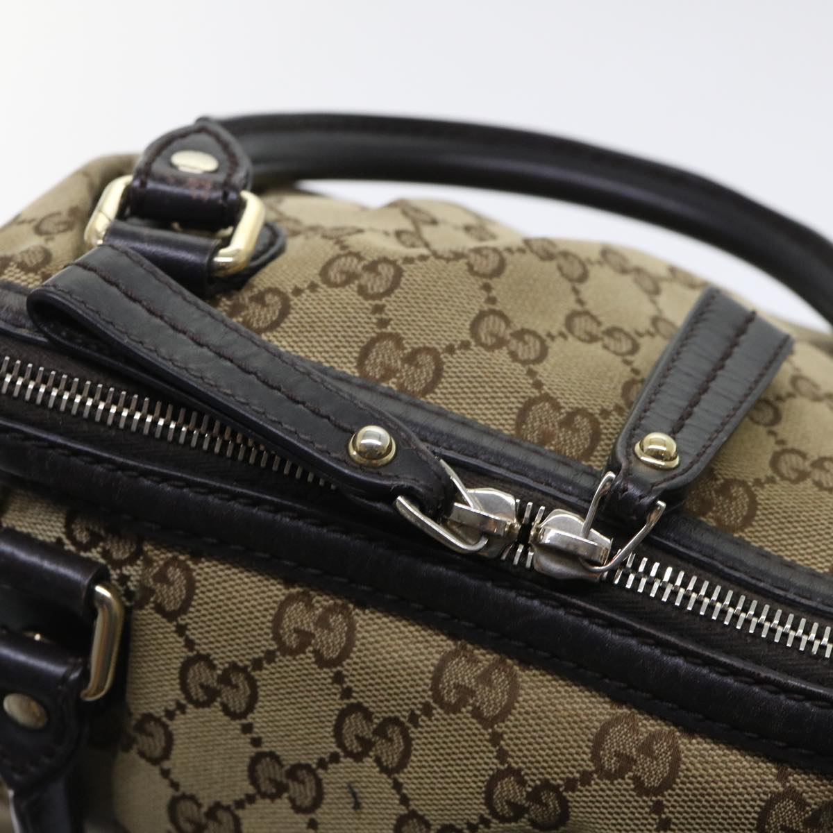 GUCCI GG Canvas Hand Bag Leather 2way Beige 247902 54014
