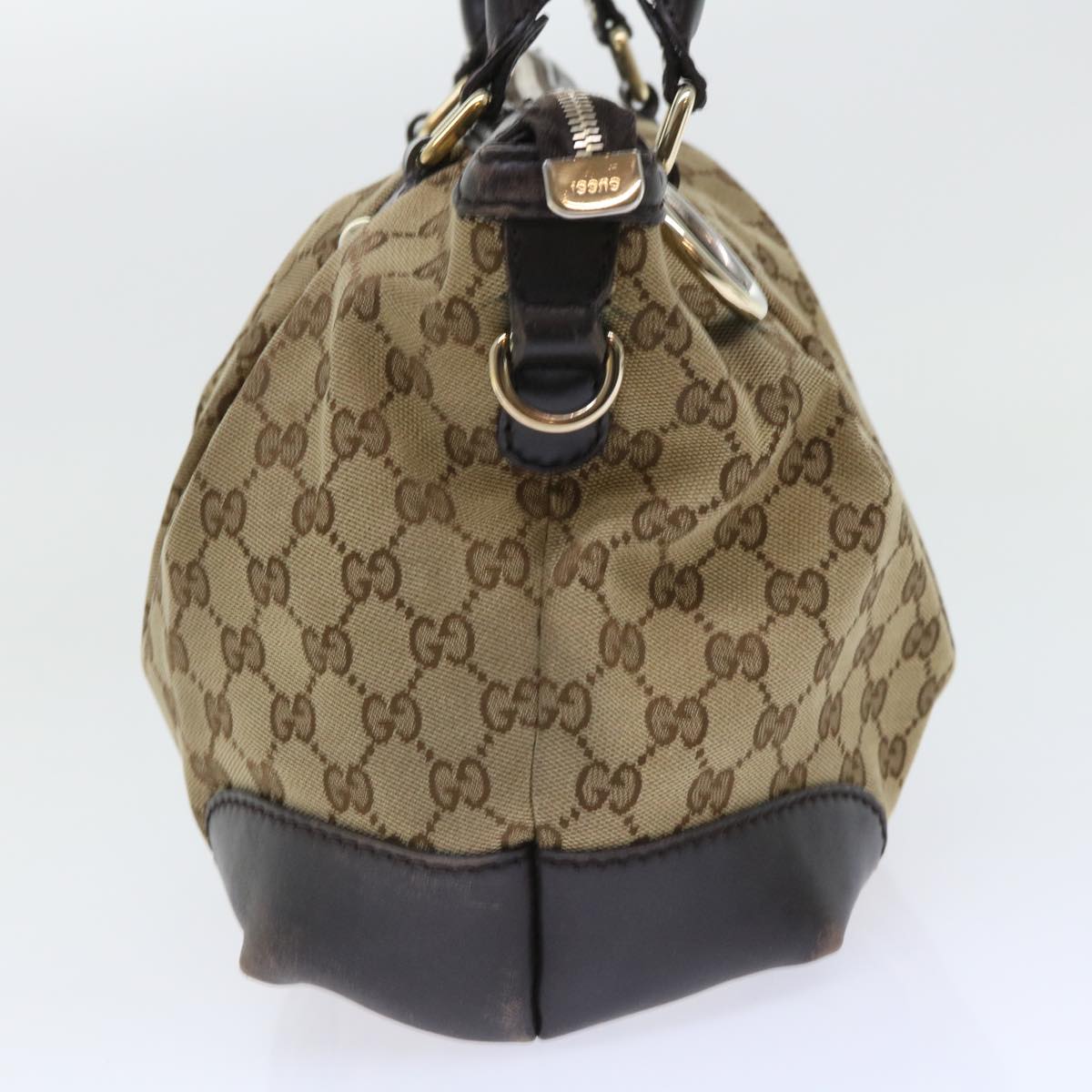 GUCCI GG Canvas Hand Bag Leather 2way Beige 247902 54014
