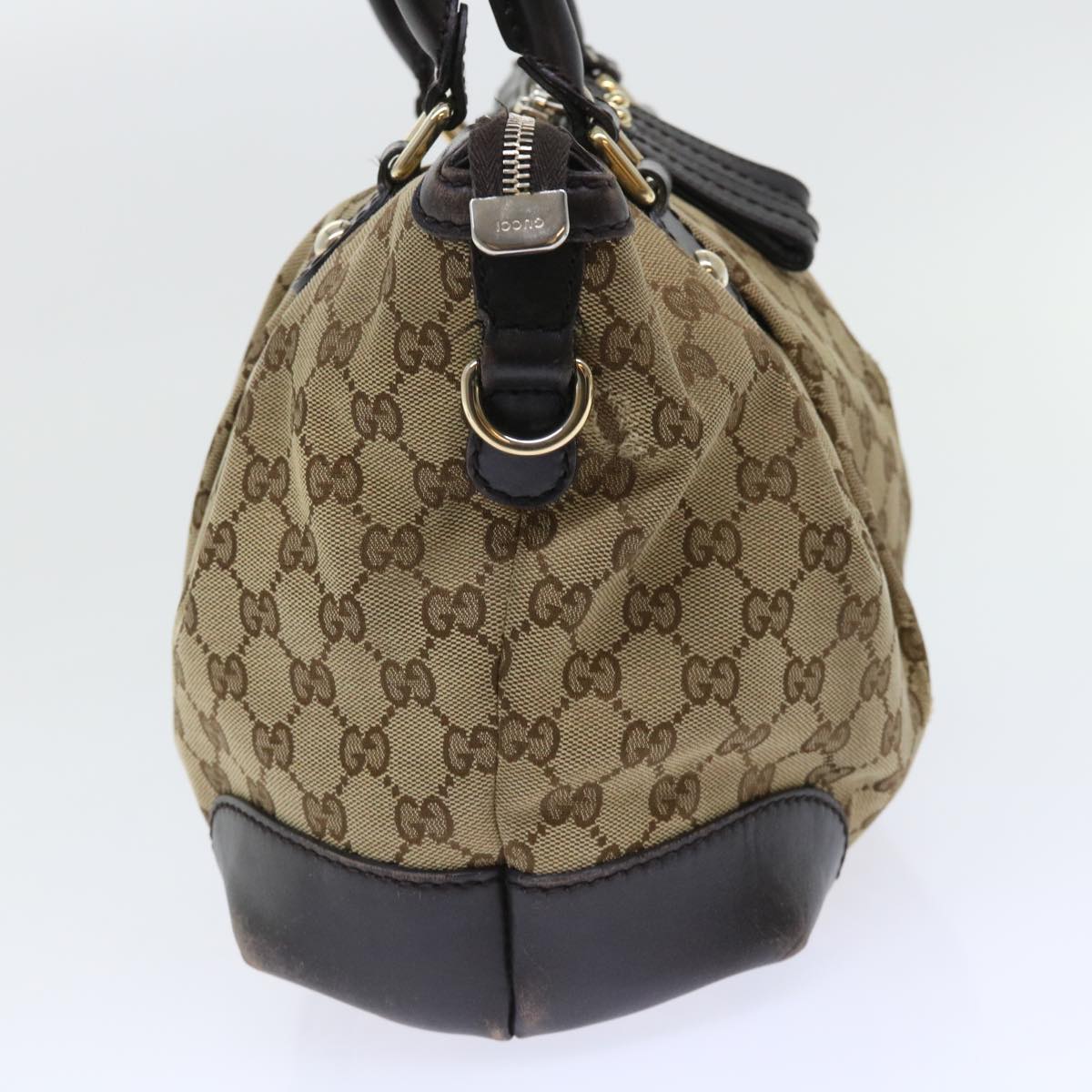 GUCCI GG Canvas Hand Bag Leather 2way Beige 247902 54014