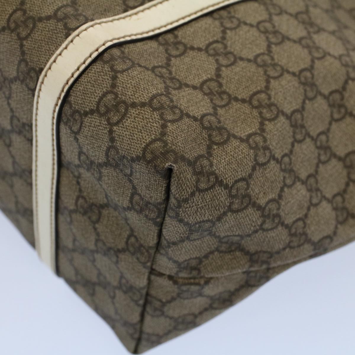 GUCCI GG Supreme Tote Bag PVC Leather Beige 197953 54015