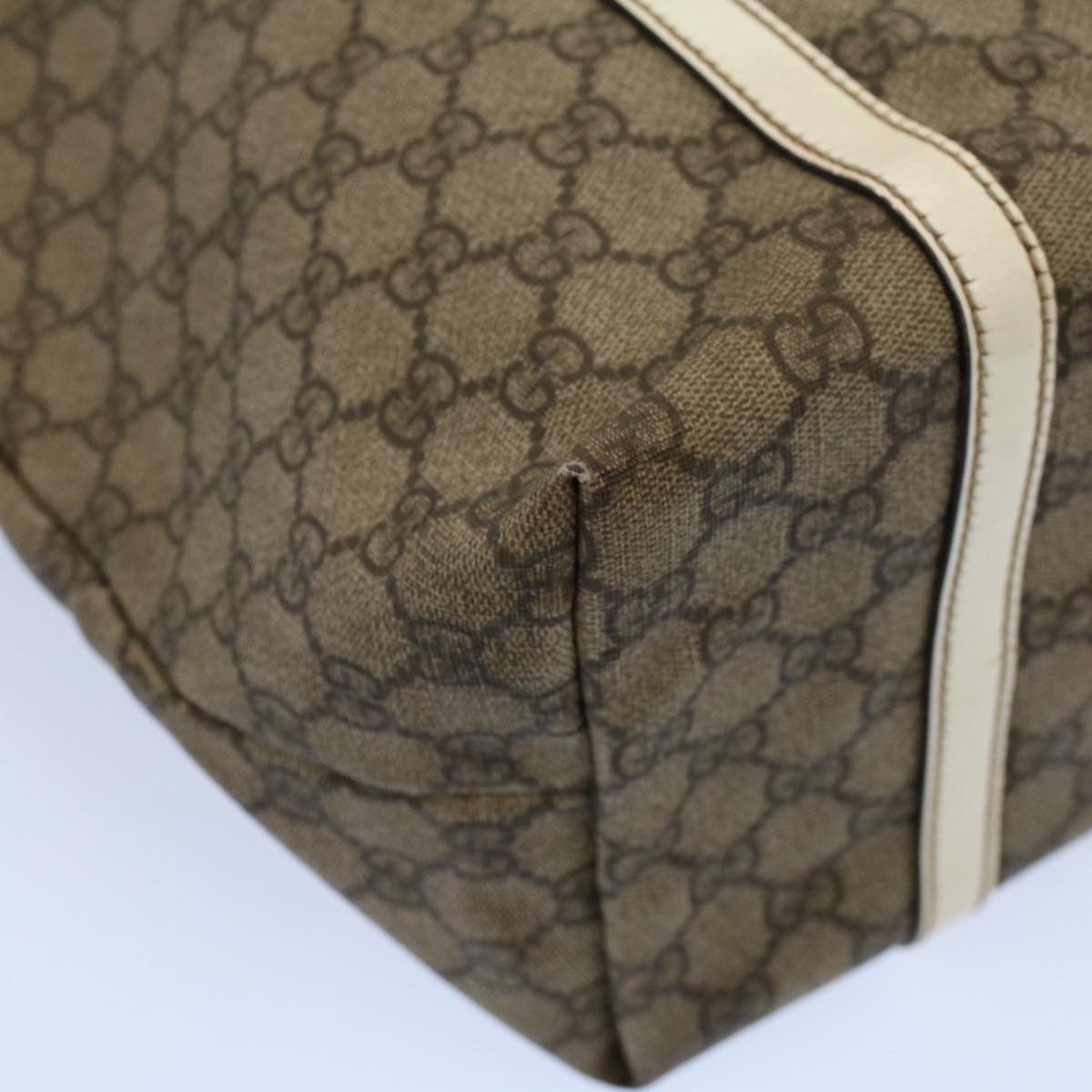 GUCCI GG Supreme Tote Bag PVC Leather Beige 197953 54015