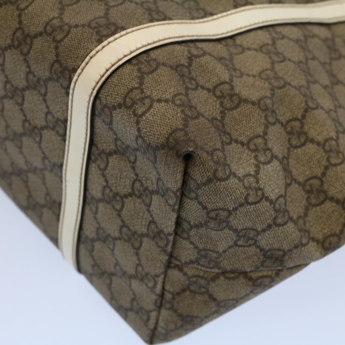 GUCCI GG Supreme Tote Bag PVC Leather Beige 197953 54015