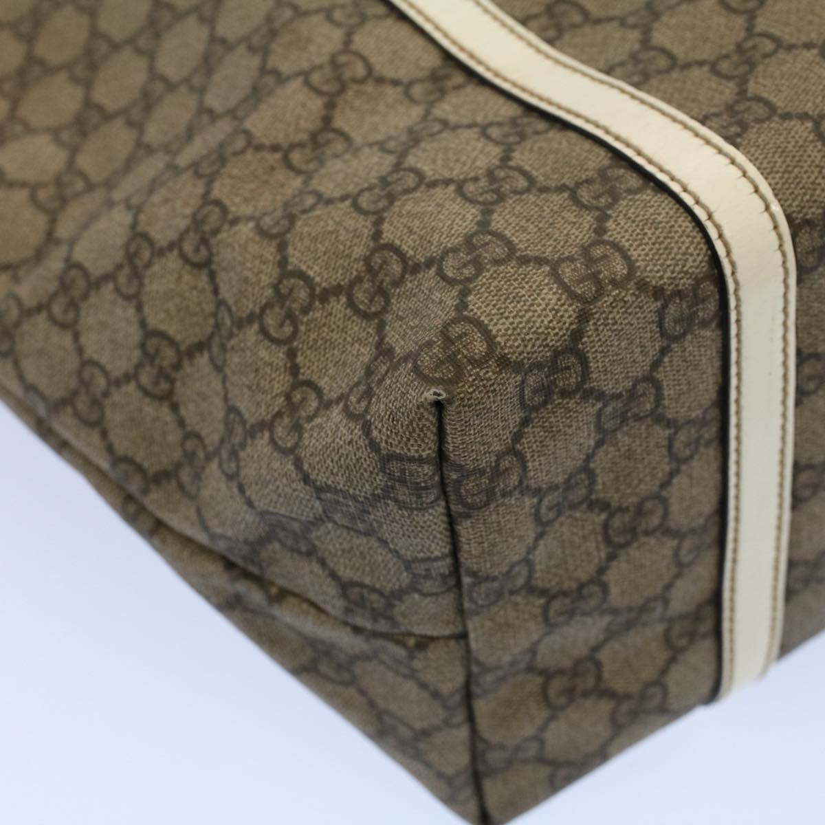GUCCI GG Supreme Tote Bag PVC Leather Beige 197953 54015