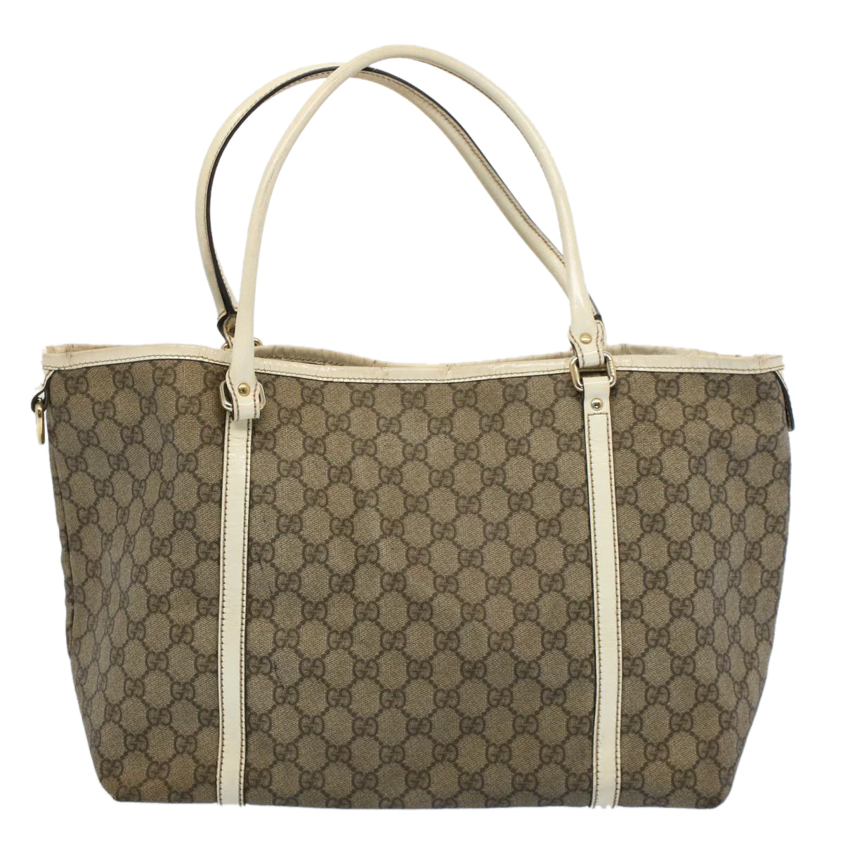 GUCCI GG Supreme Tote Bag PVC Leather Beige 197953 54015