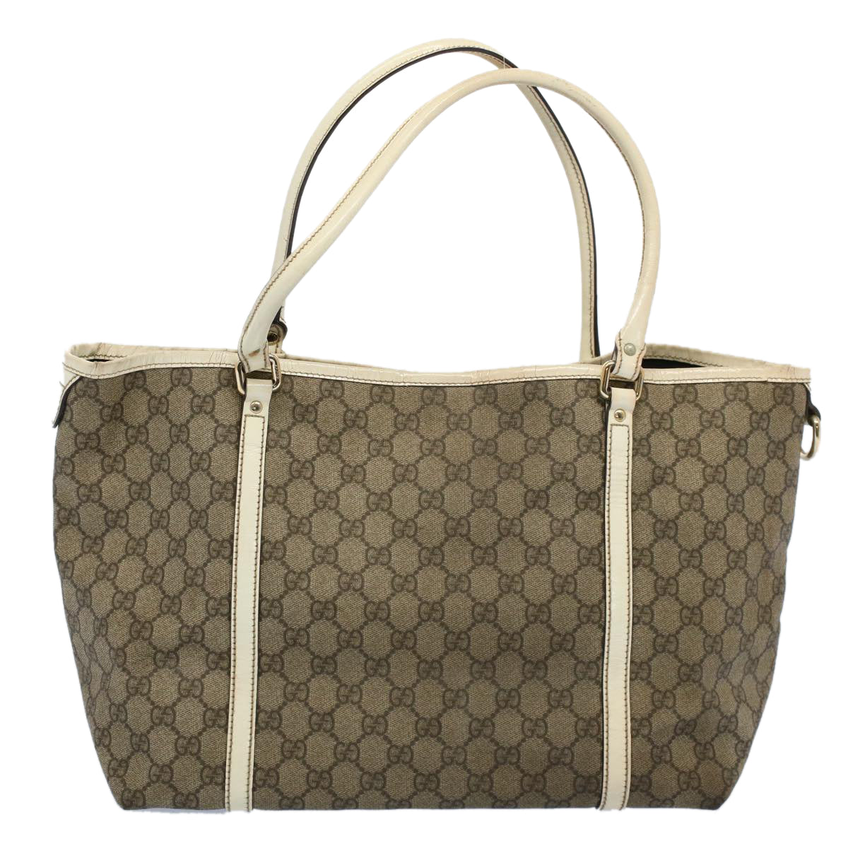 GUCCI GG Supreme Tote Bag PVC Leather Beige 197953 54015
