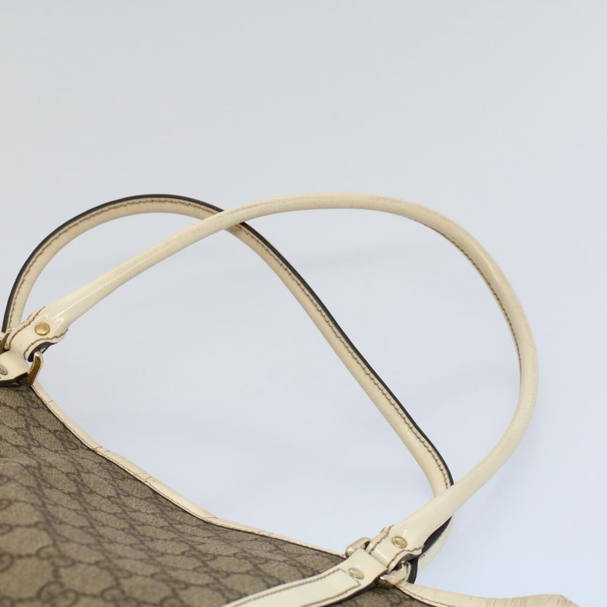 GUCCI GG Supreme Tote Bag PVC Leather Beige 197953 54015