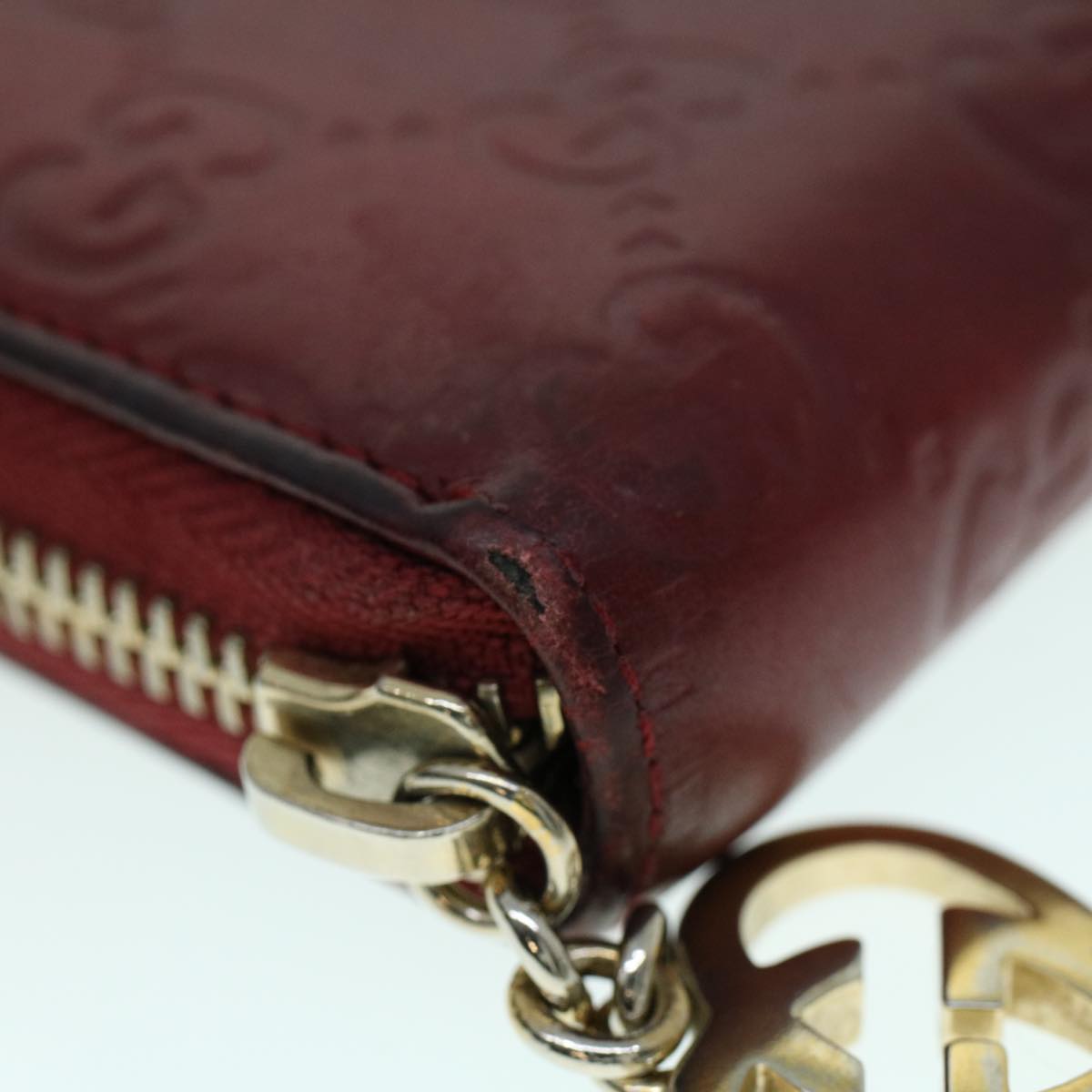 GUCCI GG Canvas Guccissima Long Wallet Wine Red 282477 54060