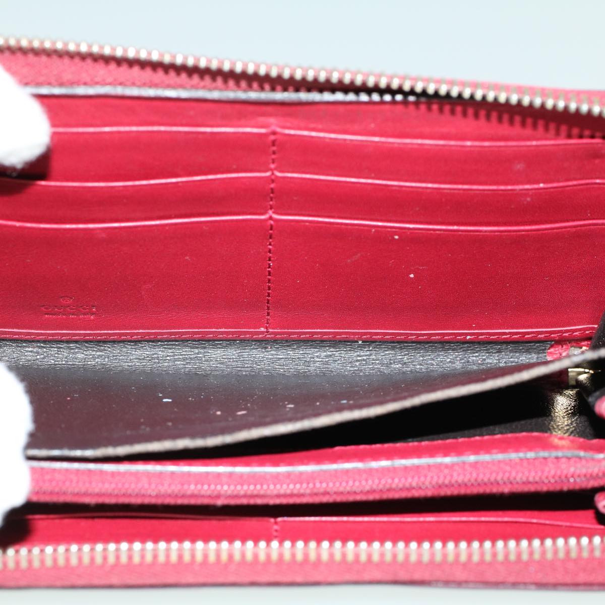 GUCCI GG Canvas Guccissima Long Wallet Wine Red 282477 54060