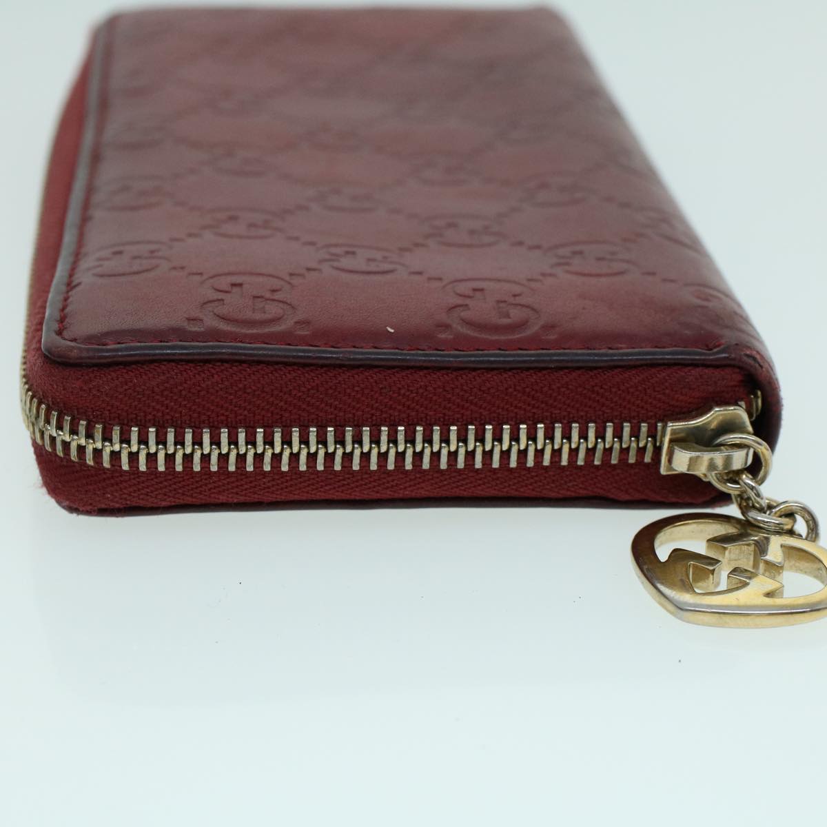 GUCCI GG Canvas Guccissima Long Wallet Wine Red 282477 54060