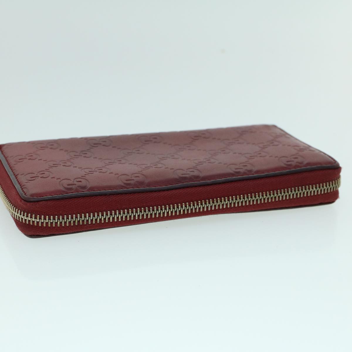 GUCCI GG Canvas Guccissima Long Wallet Wine Red 282477 54060