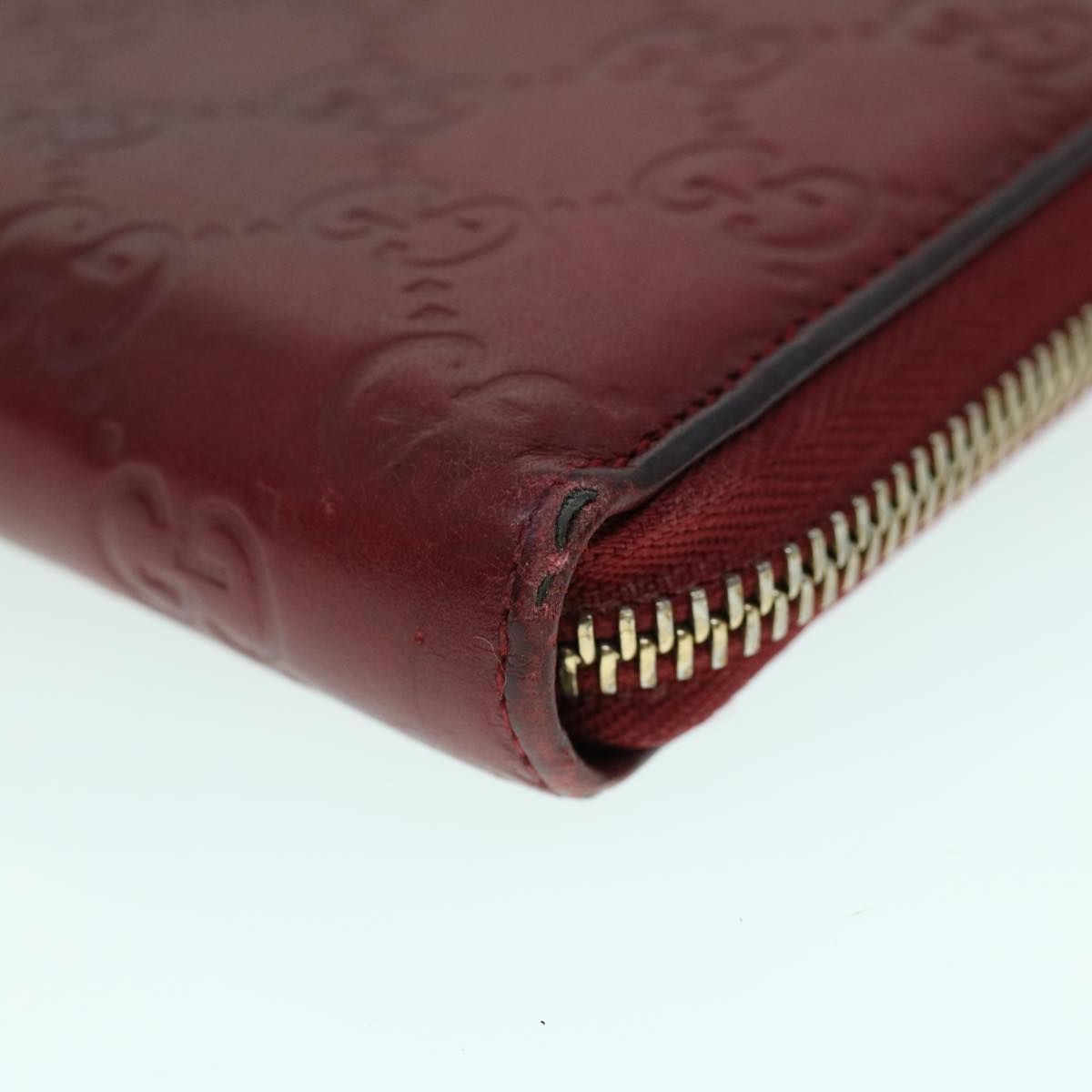 GUCCI GG Canvas Guccissima Long Wallet Wine Red 282477 54060