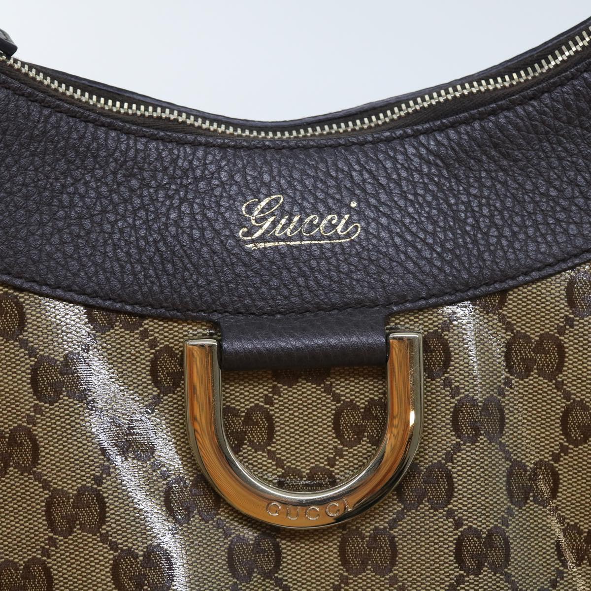 GUCCI GG Crystal Shoulder Bag Leather Beige 327786 54114
