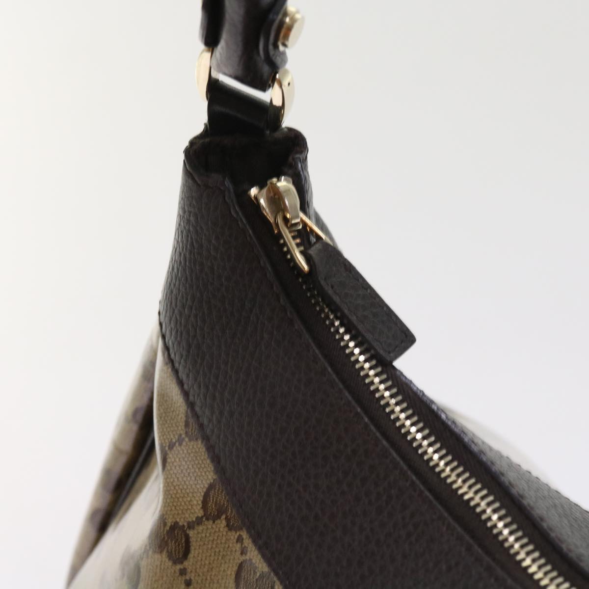GUCCI GG Crystal Shoulder Bag Leather Beige 327786 54114