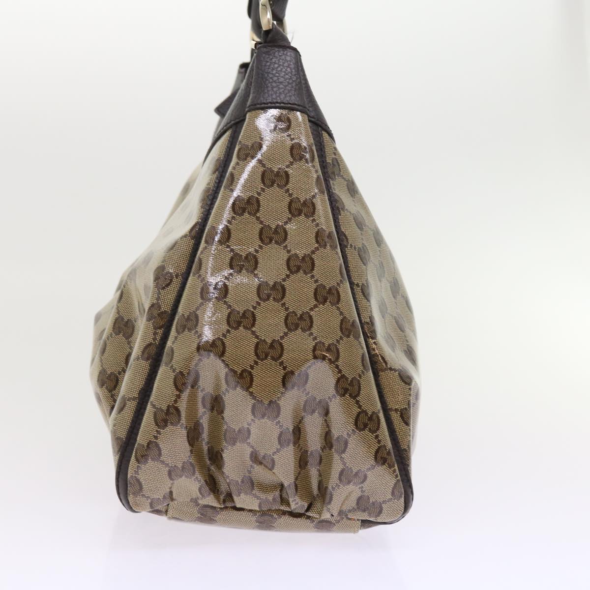 GUCCI GG Crystal Shoulder Bag Leather Beige 327786 54114
