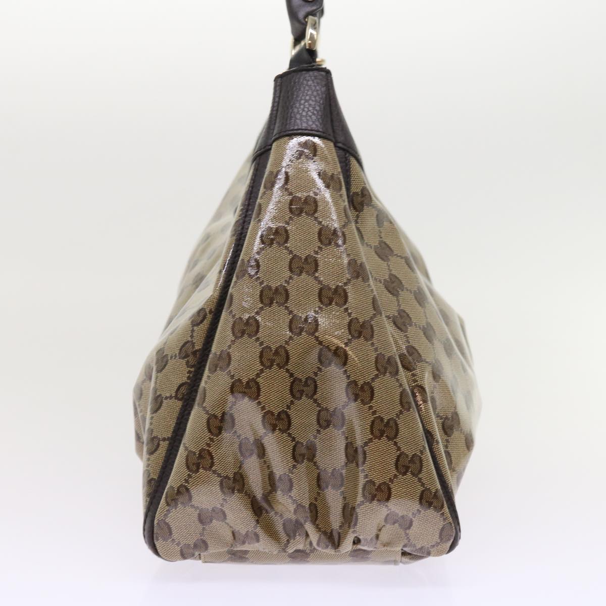 GUCCI GG Crystal Shoulder Bag Leather Beige 327786 54114