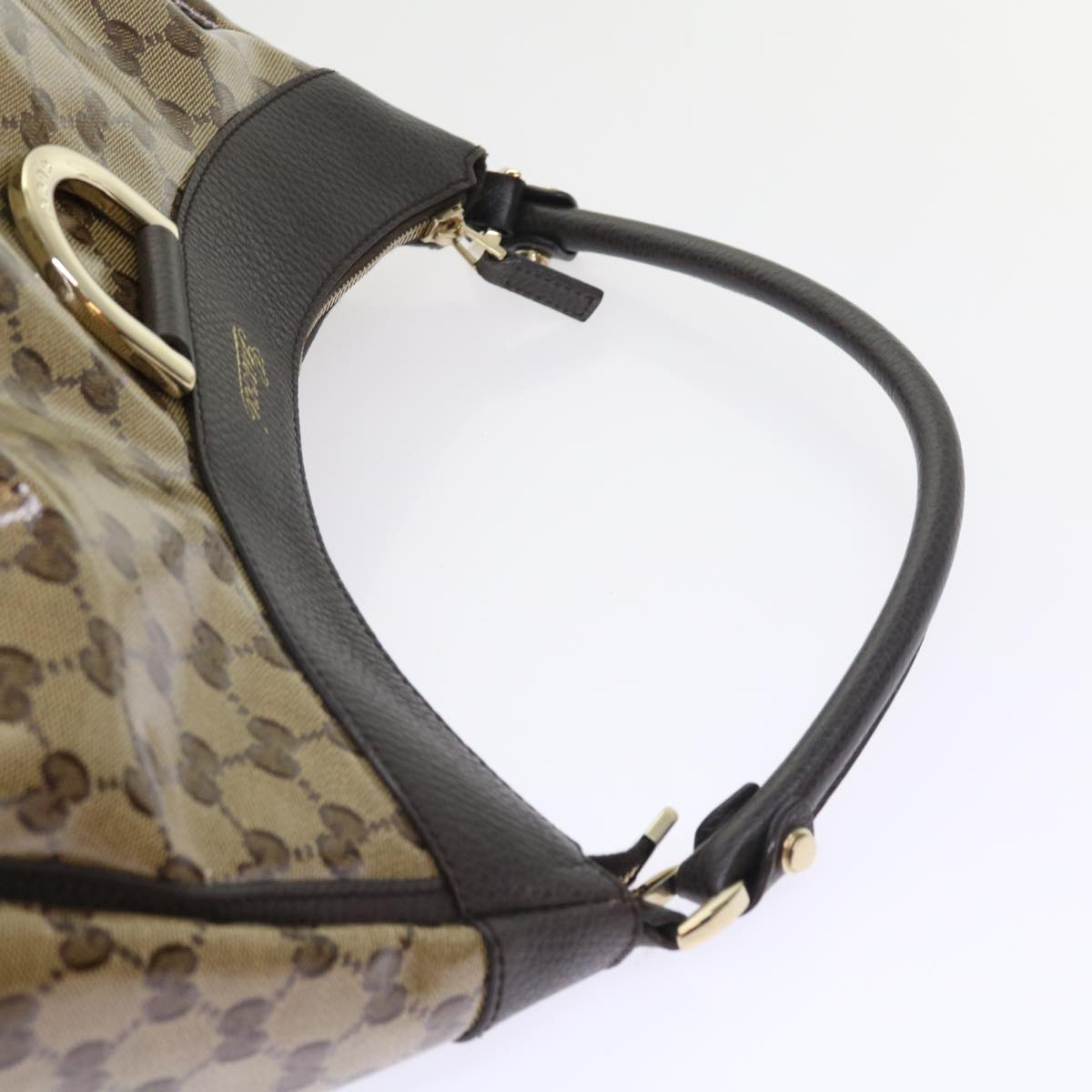 GUCCI GG Crystal Shoulder Bag Leather Beige 327786 54114
