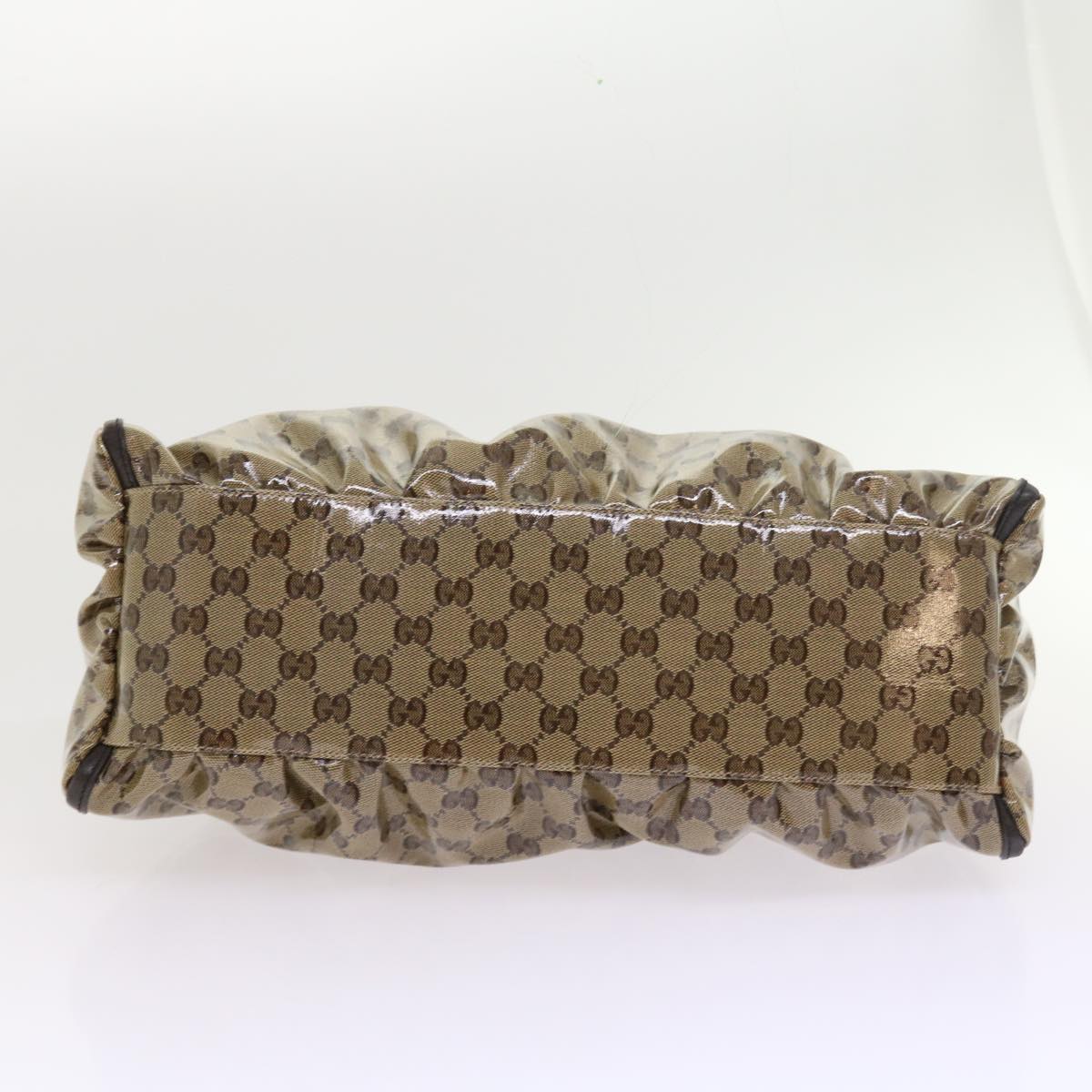 GUCCI GG Crystal Shoulder Bag Leather Beige 327786 54114