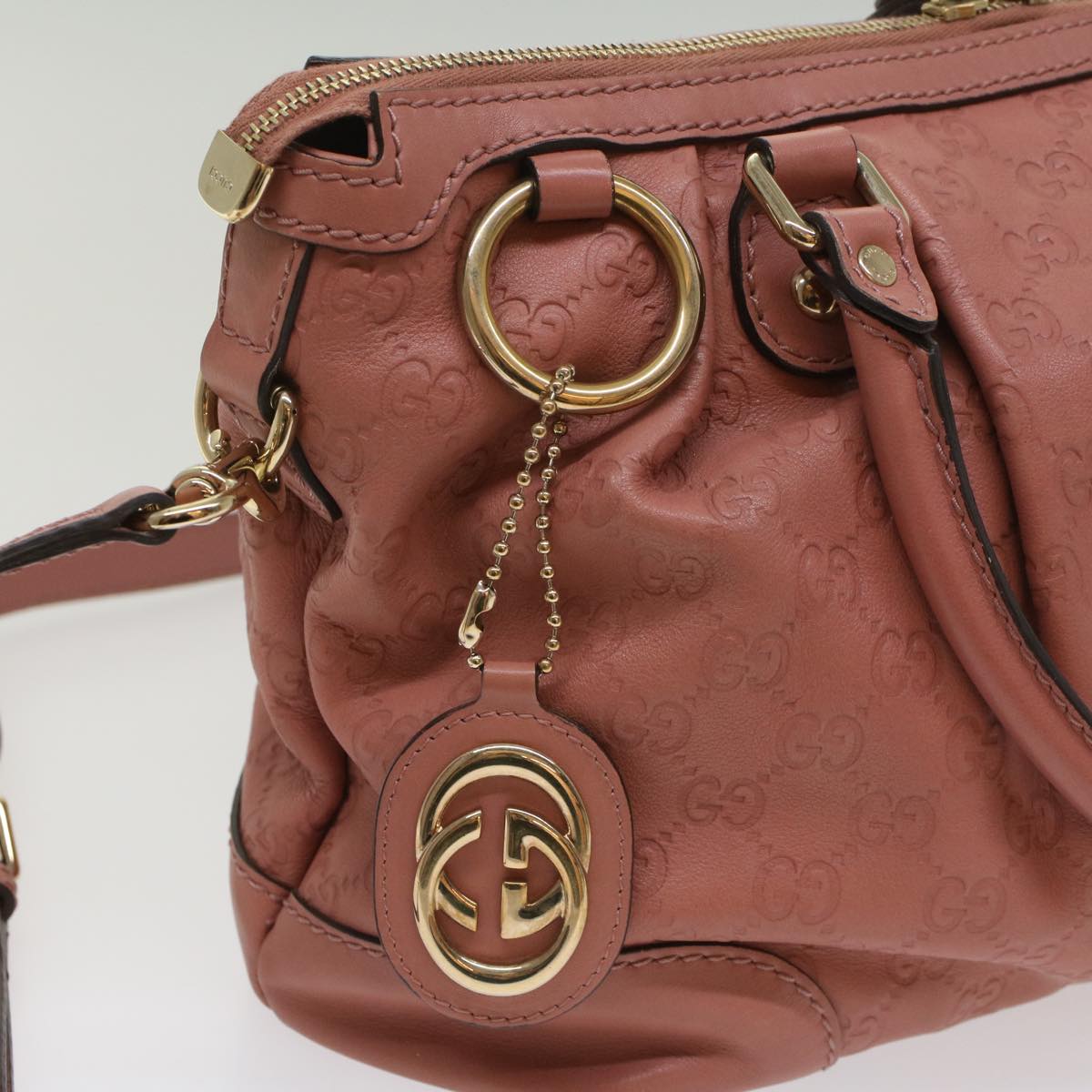 GUCCI GG Canvas Guccissima Hand Bag 2way Pink 247902 54115