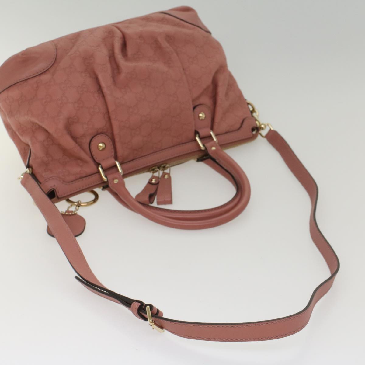 GUCCI GG Canvas Guccissima Hand Bag 2way Pink 247902 54115