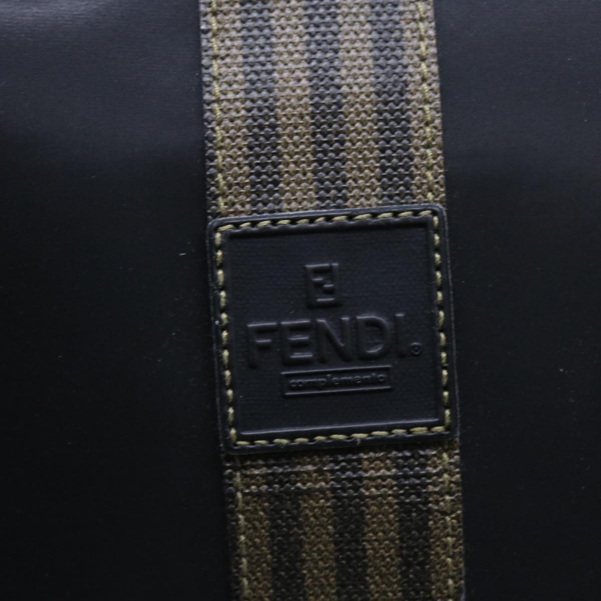 FENDI Pouch Pecan Canvas Black 54116