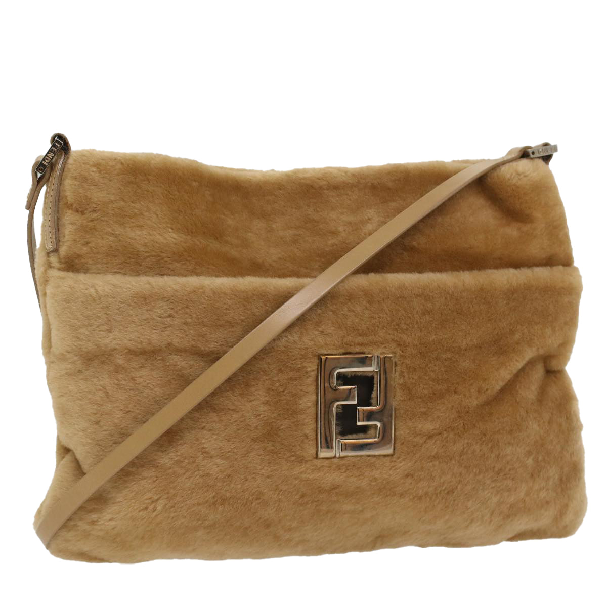 FENDI Shoulder Bag fur Brown 54120
