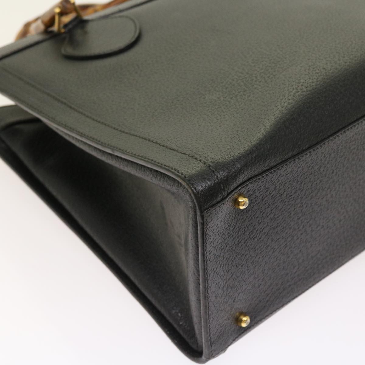 GUCCI Bamboo Hand Bag Leather Black 002 1186 0260 54124