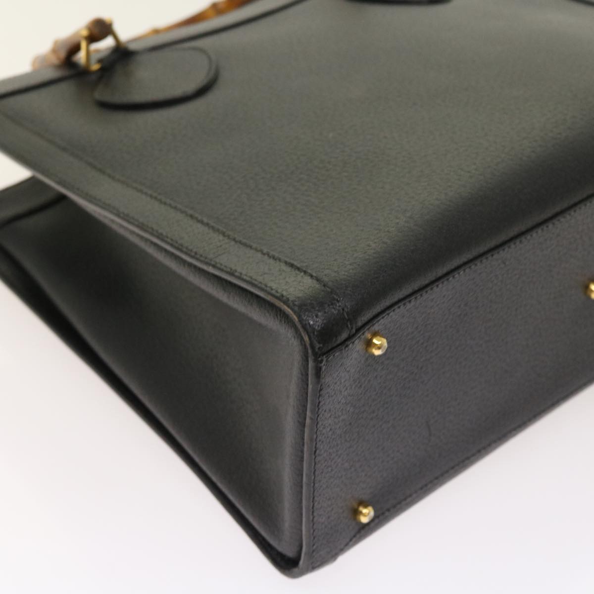 GUCCI Bamboo Hand Bag Leather Black 002 1186 0260 54124