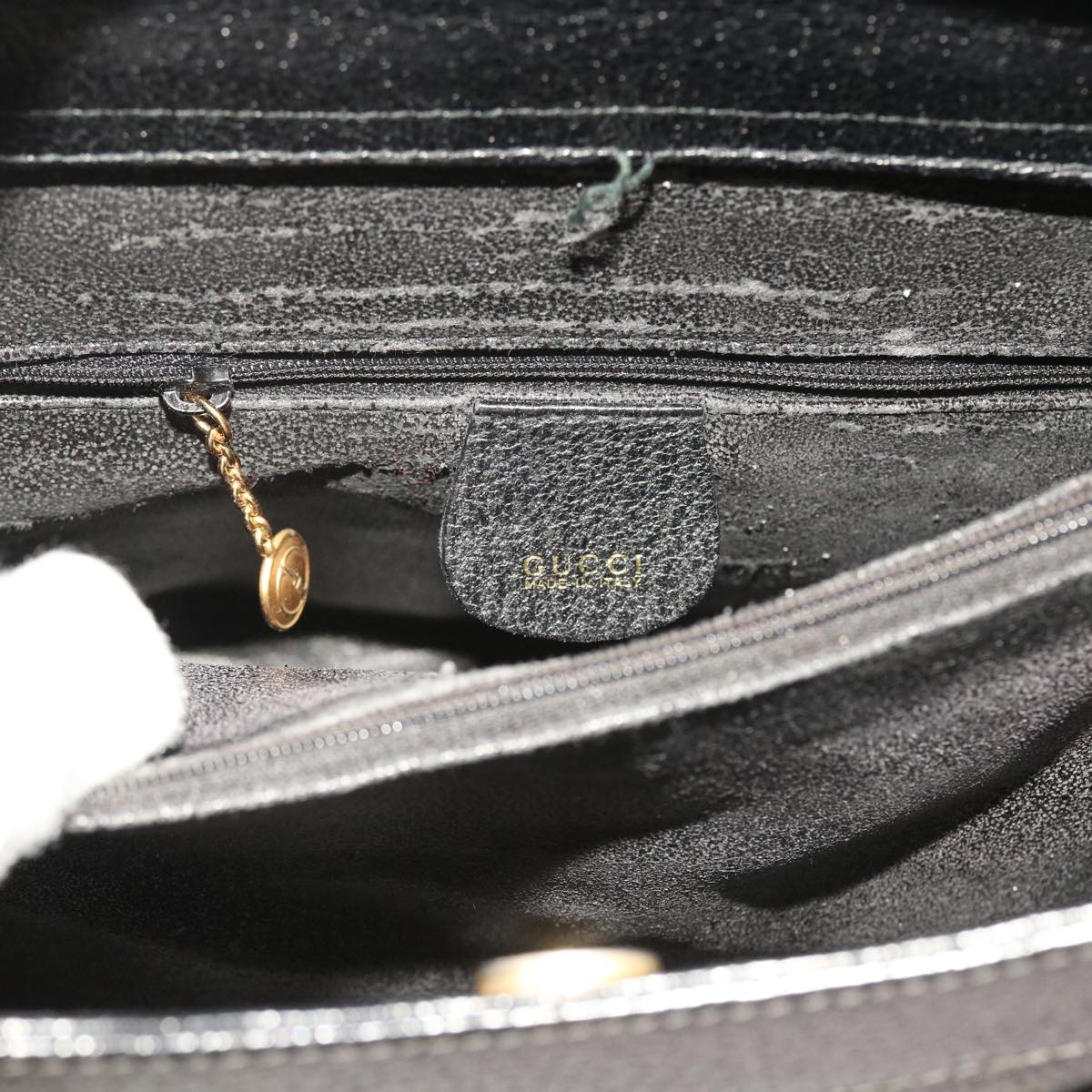 GUCCI Bamboo Hand Bag Leather Black 002 1186 0260 54124