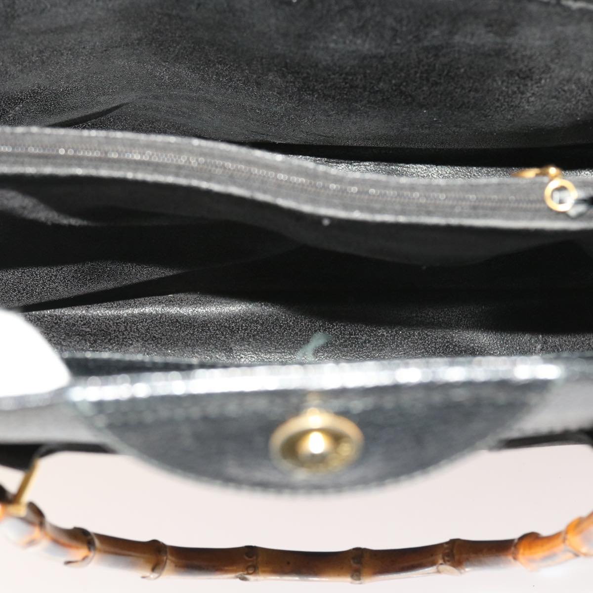 GUCCI Bamboo Hand Bag Leather Black 002 1186 0260 54124