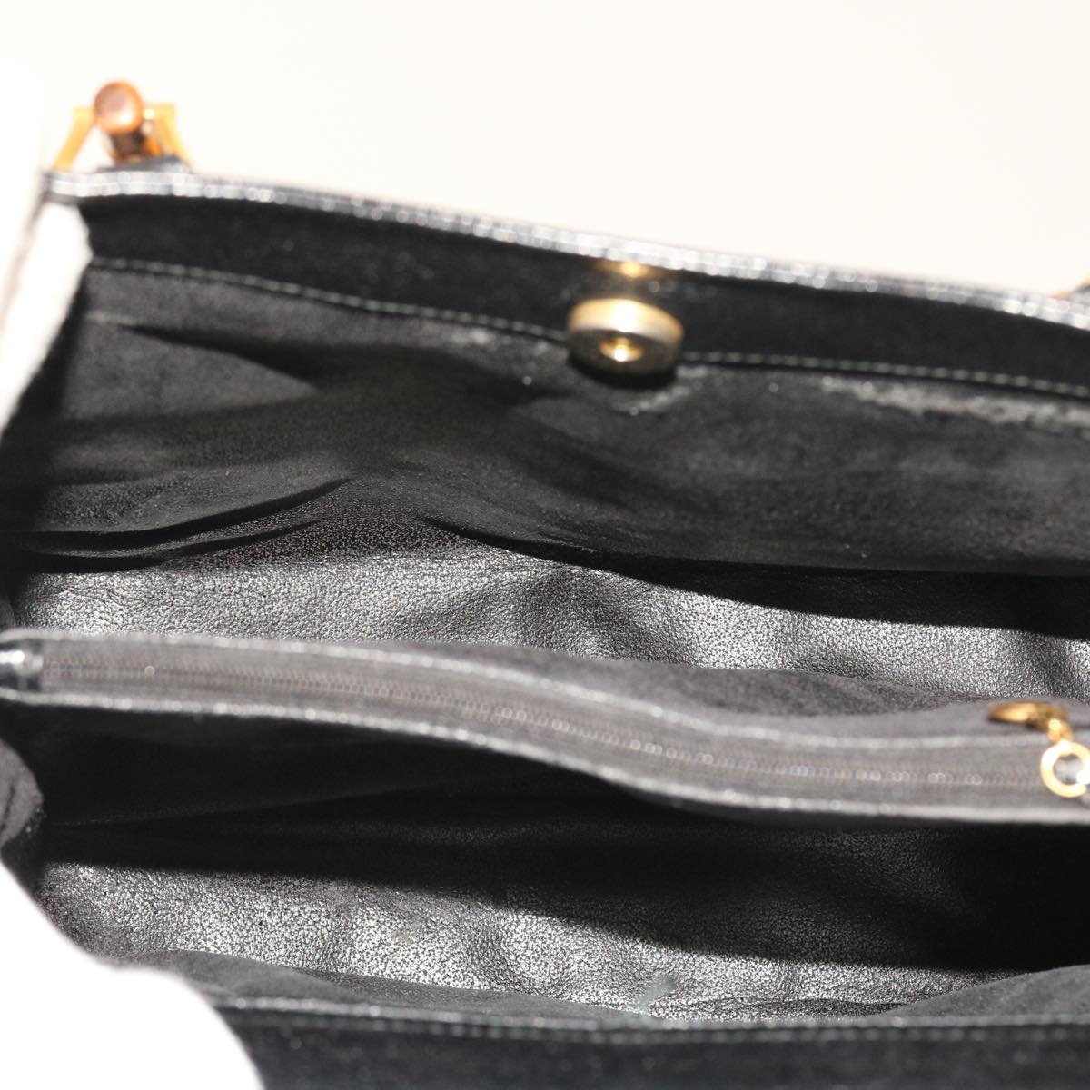 GUCCI Bamboo Hand Bag Leather Black 002 1186 0260 54124