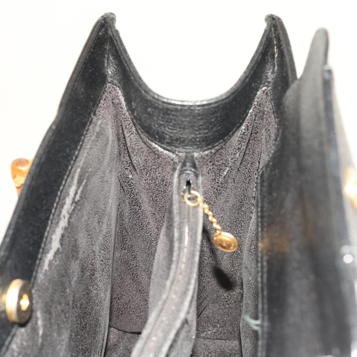 GUCCI Bamboo Hand Bag Leather Black 002 1186 0260 54124