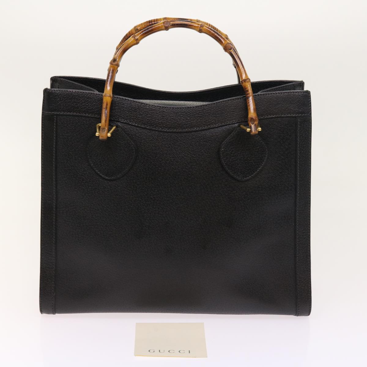 GUCCI Bamboo Hand Bag Leather Black 002 1186 0260 54124