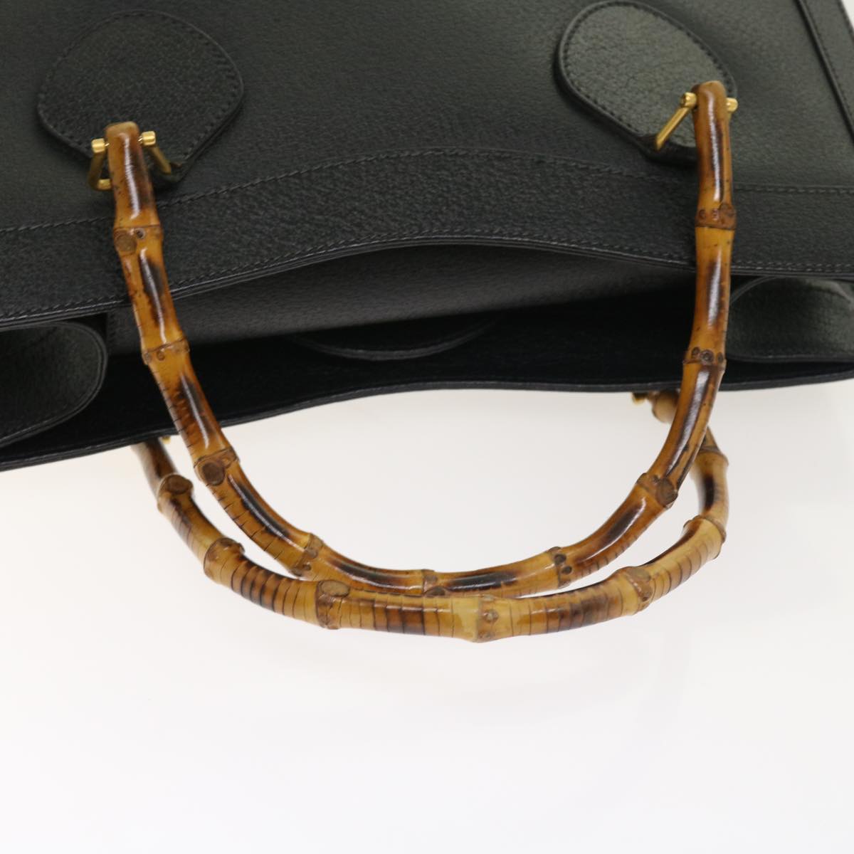 GUCCI Bamboo Hand Bag Leather Black 002 1186 0260 54124
