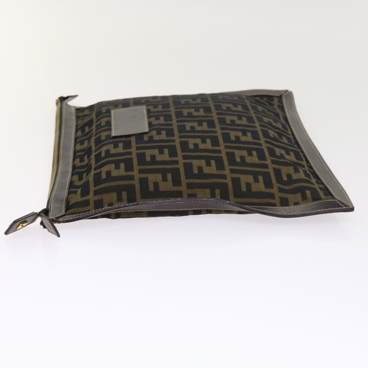 FENDI Zucca Canvas Pouch Black Brown 54125