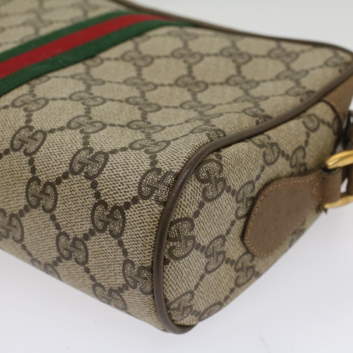 GUCCI GG Canvas Web Sherry Line Shoulder Bag Beige Red 68 02 004 54127