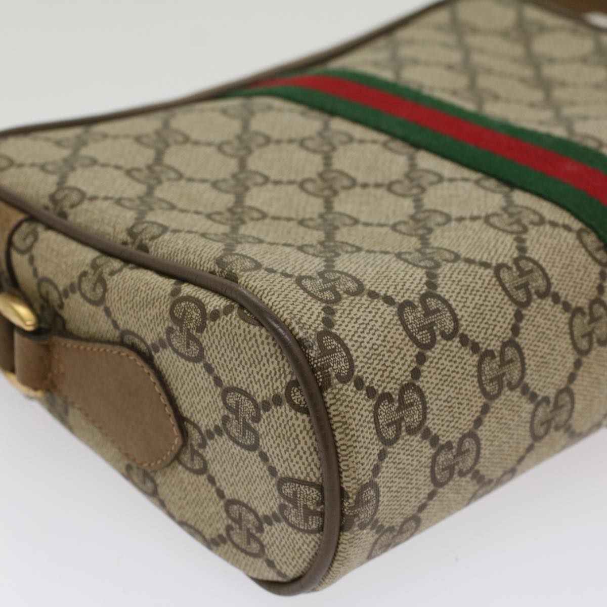 GUCCI GG Canvas Web Sherry Line Shoulder Bag Beige Red 68 02 004 54127