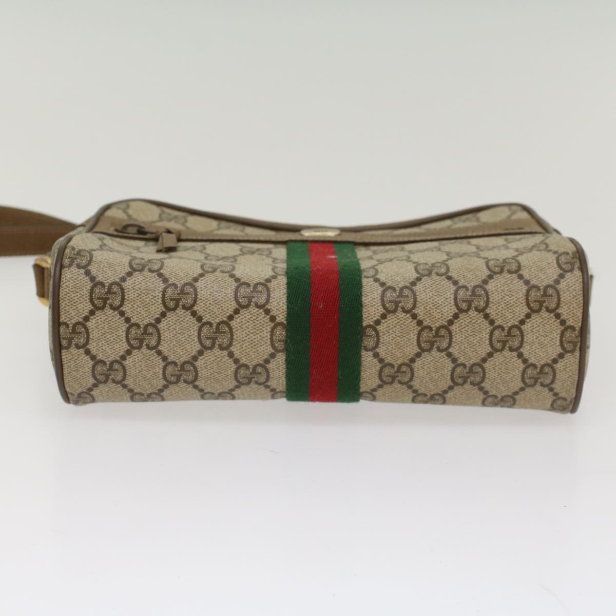 GUCCI GG Canvas Web Sherry Line Shoulder Bag Beige Red 68 02 004 54127