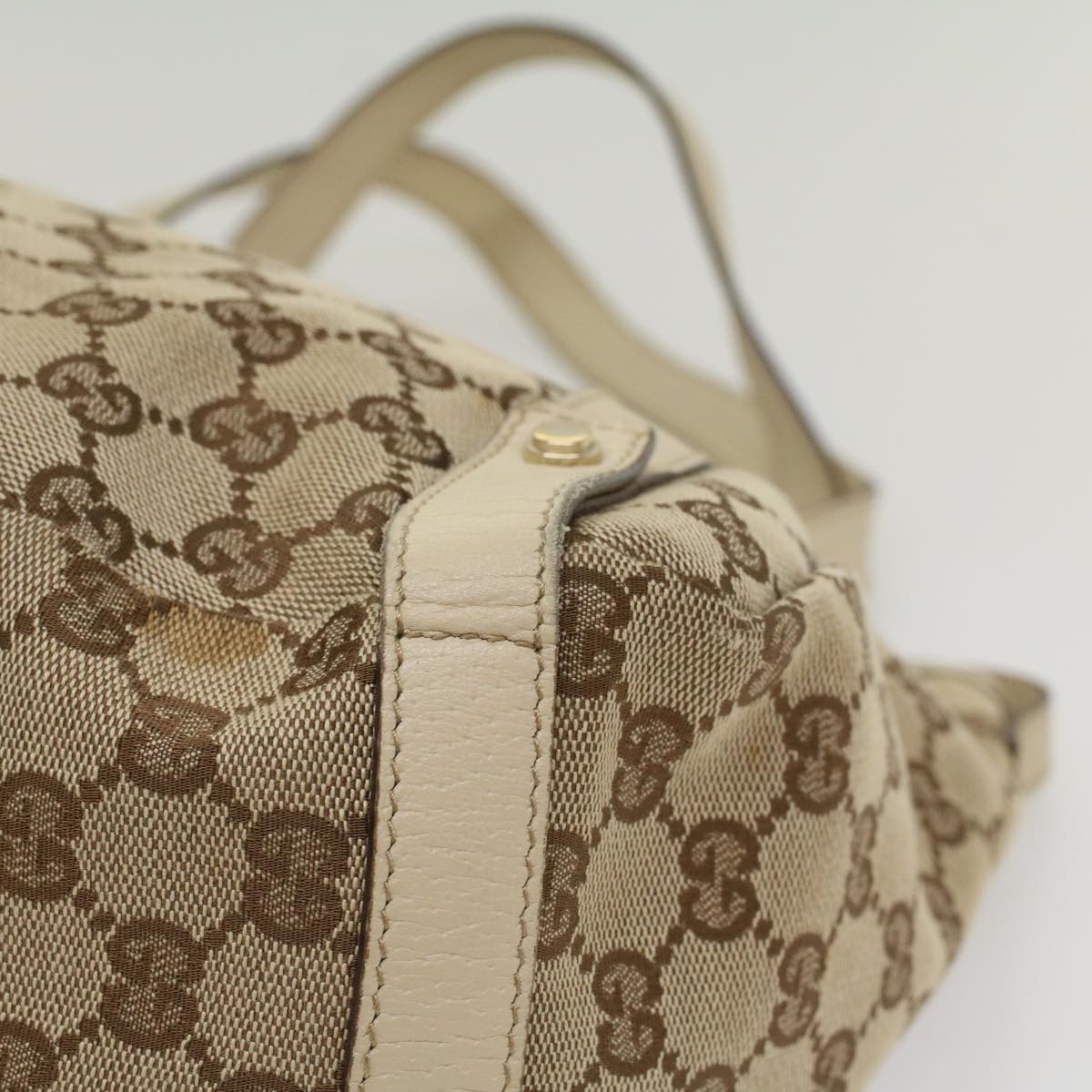 GUCCI GG Canvas Shoulder Bag Beige 130736 54128