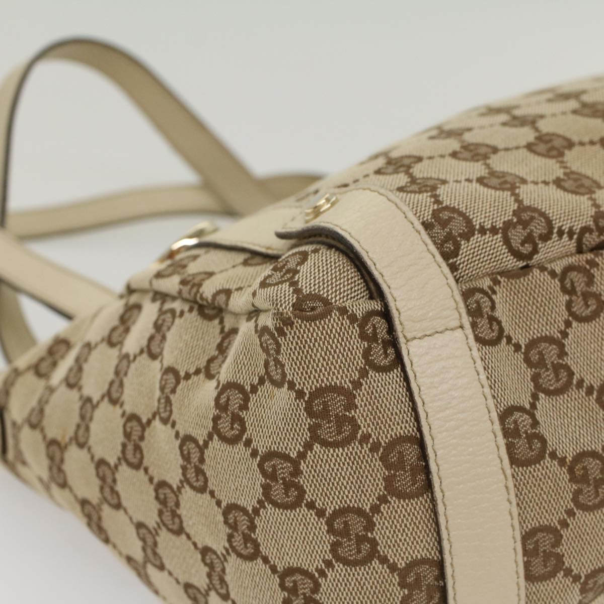 GUCCI GG Canvas Shoulder Bag Beige 130736 54128