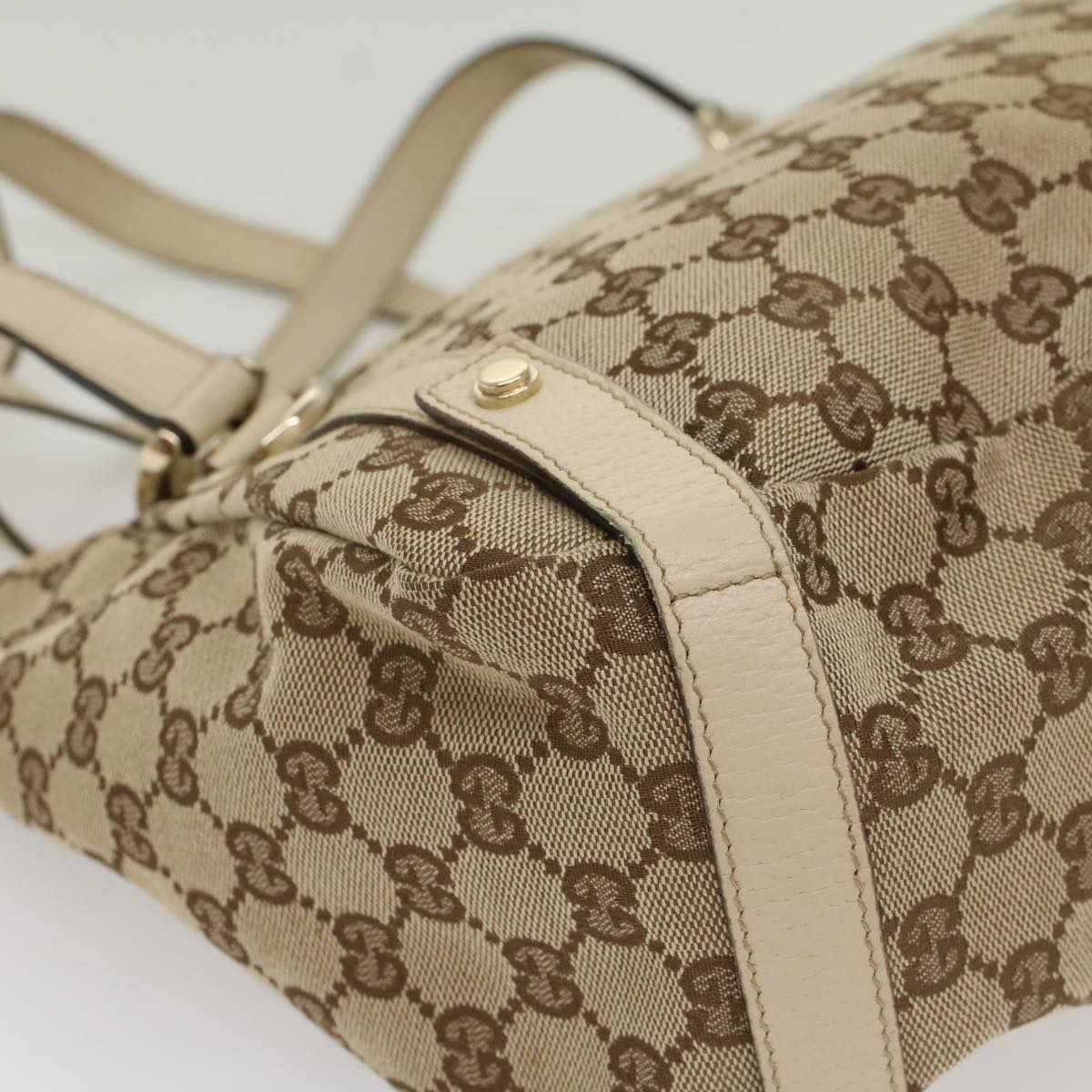 GUCCI GG Canvas Shoulder Bag Beige 130736 54128